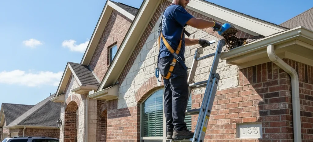 Professional gutter cleaning in Dallas, TX